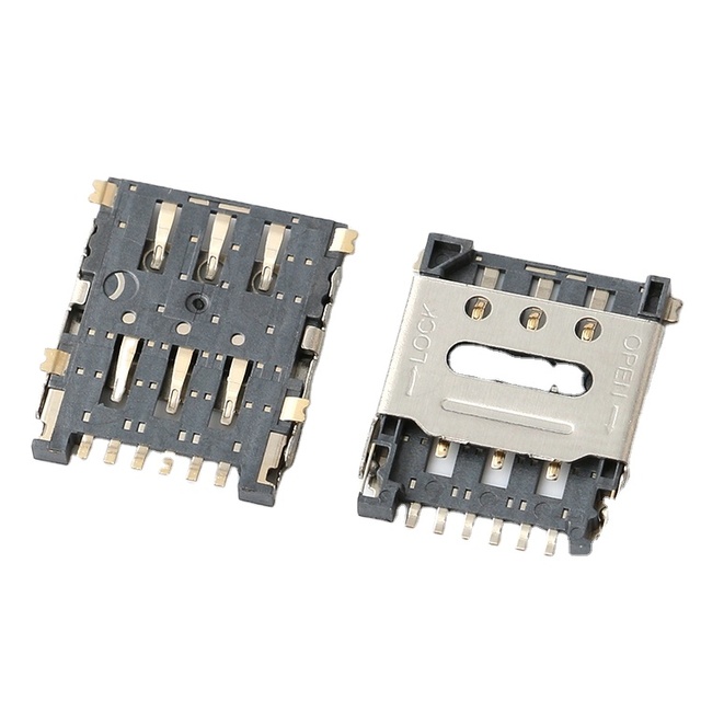 nano sim card connector 7pin SMT push-push memory card connector 6pin nano sim card connector
