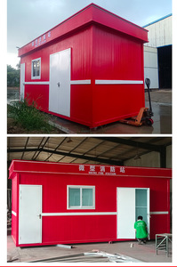 บ้านคอนเทนเนอร์สถานีดับเพลิงขนาดเล็ก สีแดง ดีไซน์ทันสมัย รูปทรงสี่เหลี่ยมผืนผ้า สำหรับใช้งานกลางแจ้ง - Product Image 1