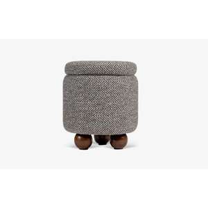 Knitted Solid Wood Pouf Modern Decorative Floor Cushion Perfect for Extra <b>Seating</b> Footrest or Cozy Home Decor School - Product Image 1