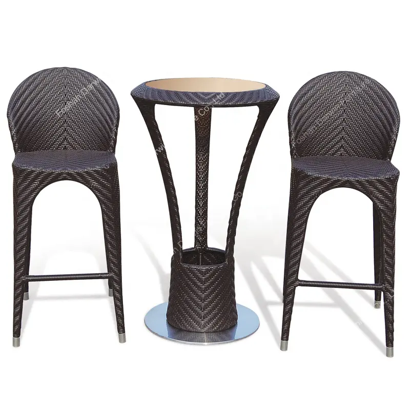 Ensemble de table et tabouret en rotin, chaise d'extérieur, en osier et osier, cadre en aluminium, loisirs d'usine, nouveau