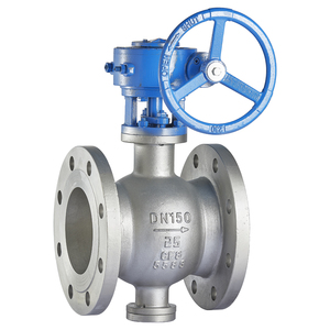 Industrial Use OEM Stainless Steel 304 V Port Flange <b>Worm</b> Gear Operated Ball Fluorine Protects Corrosion for Long - Product Image 2