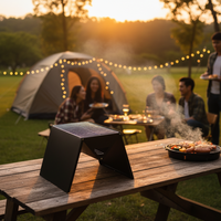 Barbecue au charbon de bois portable en fer, pliable, de forme X, moderne et luxueux