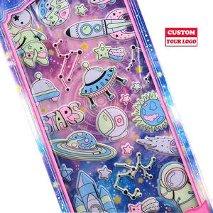 Custom Waterproof Glow in Dark Kids Kawaii Holiady Star <strong>Letter</strong> Phone <strong>Sheet</strong> Printing 3d Puffy <strong>Stickers</strong> - Product Image 5