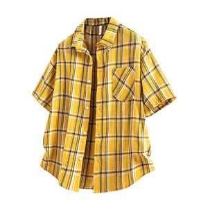 Chemise-veste ample vintage à carreaux, brodée, style crop top, décontractée, respirante, simple, grande taille, pour l'automne, mode - Product Image 1