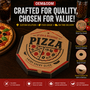 Fabricante al por mayor personalizado negro ecológico corrugado Pizza caja de papel de 2mm de espesor 8 10 12 pulgadas embalaje Logo precio barato - Product Image 1
