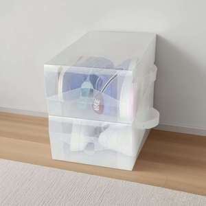 Boîte à chaussures anti-poussière de stockage en plastique de type pliant - Product Image 4