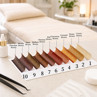 Extensions de cils synthétiques bruns faites à la main, volume intense, cils individuels, tons assortis, plateaux de cils, fournitures de salon