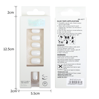 Acrylique Plaine Dames Conception En Plastique Court Faux Demi-Conseils Ongles Français Gel Presses Ongles Avec Strass Ongles Artificiels