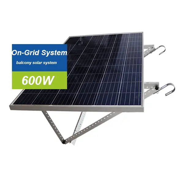 Kit de montagem de varanda solar para painéis solares, sistema de energia solar de 600w, sistema de varanda