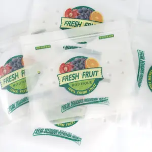 नवीनतम सांस पारदर्शी प्लास्टिक पाले सेओढ़ लिया जिपर लटका पाउच ताजा फल सब्जी पैकेजिंग बैग