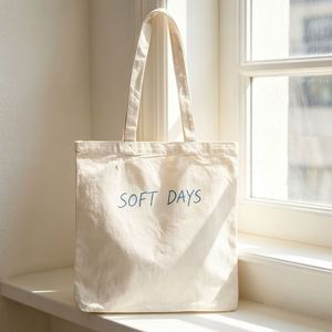 Sac de shopping en coton naturel, sac fourre-tout en toile avec impression sérigraphique, motif lettres, sac de plage de luxe de créateur - Product Image 1