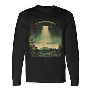 T-shirt à manches longues Ufo Alien Spaceship, design d'ufologie spatiale et d'astrobiologie - Product Image 1