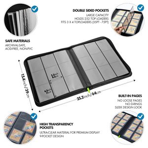 Bán buôn Chất lượng cao PU da thẻ kinh doanh Album chất kết dính 12 Pocket Top loader Bộ sưu tập thư mục cho mtg yugio thẻ kinh doanh - Product Image 4