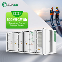 Paquetes de Baterías Solares de Litio Sunpal de 500KWh 500KW 1MWh, Gabinete de Almacenamiento de Energía BESS