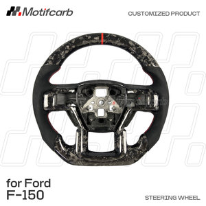 Volant en fibre de carbone forgé sur mesure pour Ford F150 F250 F350 Raptor XLT Shelby 2015-2023 avec palettes de changement de vitesse - Product Image 2