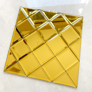 Art Deco Design moderno autoadesivo specchio a mosaico senza cornice esagonale vetro da parete adesivo per specchio da bagno - Product Image 2