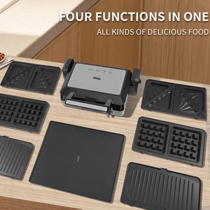 Máquina para Hacer Sándwiches y Waffles Multifuncional 4 en 1 Dsp Dansong, 1200W, Placa Antiadherente, Eléctrica, con Placas Intercambiables - Product Image 3