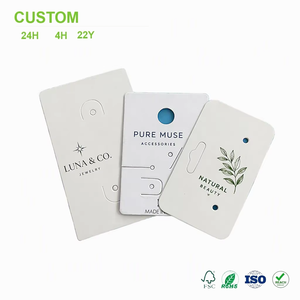 Etiqueta Colgante Personalizada para Joyería, Impresión <span class=keywords><strong>en</strong></span> Cartulina Mate con Logotipo de Marca y Perforación para Empaque de Accesorios de Joyería - Product Image 1