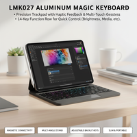 Clavier rétroéclairé magnétique en aluminium Laudtec avec pavé tactile, touches imperméables et anti-rayures pour iPad Pro 11 / iPad Air
