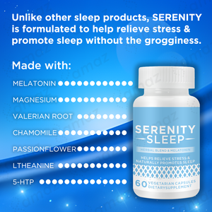 Capsule per il Sonno Serenity a Marchio Privato Amaz, Melatonina per Dormire Velocemente, Relax con Capsule Ma Melat - Product Image 3
