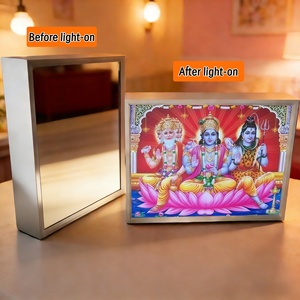 Juego de Regalo de Estatuas de ABS con Control Táctil Personalizado con Ídolos de Guru Nanak y el Señor Shiva, Tema del Templo Dorado, Artículo Novedoso con LED - Product Image 4