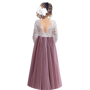 Robe de mariée élégante en maille avec dos en dentelle pivoine, coupe trapèze droite, robe de demoiselle d'honneur - Product Image 4