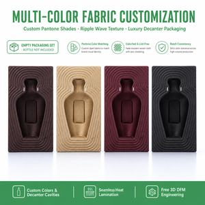 Anti-Scratch Fabric Coated PET Blister <strong>Packaging</strong> Tray Custom <strong>Thermoformed</strong> Insert for Beer and Ceramic Liquor Bottle Box - Product Image 1