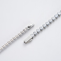 Bracelet Tennis en Zircon Cœur Style Géométrique Bijoux de Mode Unisexe Vente en Gros