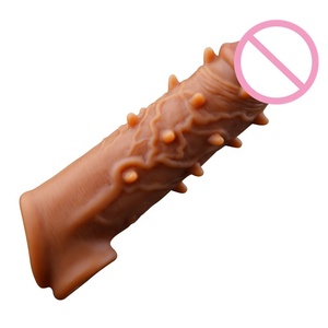silicona líquida <span class=keywords><strong>de</strong></span> alargamiento <span class=keywords><strong>de</strong></span> pene manga con bola lazo para glande del pene extensor - Product Image 1