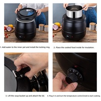 Chauffe-soupe électrique 10 litres, acier inoxydable commercial, design moderne et minimaliste, grande capacité, pot chauffant pour buffet