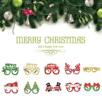 2022 חג המולד סנטה קלאוס איש שלג קרן צבי משקפיים מצחיק עיצוב הבית מתנות יפה חג המולד משקפיים לילדים למבוגרים מפלגה
