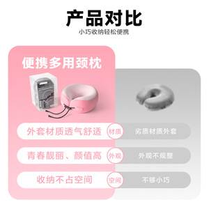 Almohada de cuello en forma de U, 28x26x14cm, soporte portátil de viaje para coche, tren, avión, uso para adultos - Product Image 4