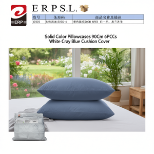 Taies d'oreiller de couleur unie 90 cm, 6 pièces, housse de coussin blanc, gris, bleu - Product Image 3