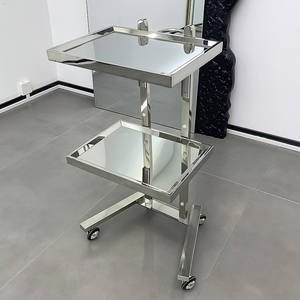 Chariot de Salon Pliant Multifonctionnel en Acrylique à 4 Roues pour Salon de Beauté Moderne et Salon de Coiffure Mobile, Idéal pour le Nail Art - Product Image 3