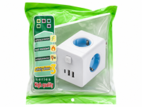 Enchufe múltiple de escritorio con 3 puertos USB, interruptor maestro, IP44, latón y ABS, que ahorra espacio, con adaptador de corriente europeo.