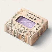 Vente en gros de boîtes d'emballage en papier recyclé pour savon artisanal, personnalisées avec impression couleur pleine