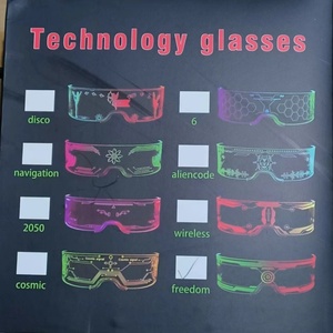 Geniales Gafas de Sol con Visera LED Rezz Cyberpunk <span class=keywords><strong>Robocop</strong></span> Futurista, 7 Colores, Lentes Transparentes para Vida Nocturna, Fiestas Navideñas y Novedades - Product Image 6