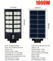 Lampadaire Solaire Tout-en-un IP65 en Alliage d'Aluminium Étanche pour Extérieur, Lampe Routière LED avec Batterie LiFePO4 et Capteur de Mouvement