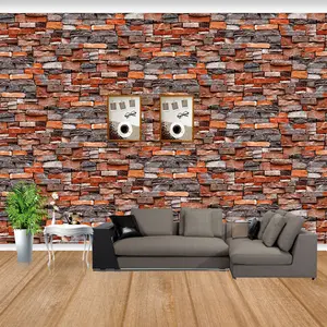 2019 ihouse papel de parede 3d tijolo pvc decoração da casa mural papel de parede