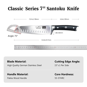 <span class=keywords><strong>SHAN</strong></span> <span class=keywords><strong>ZU</strong></span> CLASSIC Series Couteaux <span class=keywords><strong>Santoku</strong></span> professionnels allemands en acier inoxydable <span class=keywords><strong>Couteau</strong></span> de cuisine de 7 pouces <span class=keywords><strong>Couteau</strong></span> <span class=keywords><strong>Santoku</strong></span> ultra tranchant - Product Image 6