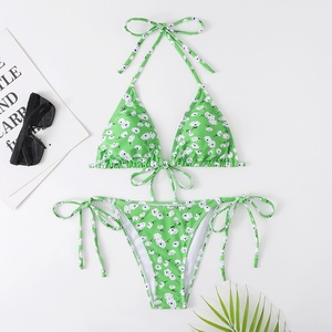 Conjunto de Bikini Mini Sexy de Alta Calidad para Mujer, Diseño Personalizado, Parte Inferior de Cintura Alta, Traje de Baño para Playa - Product Image 3