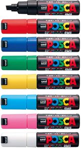 ปากกา Uni <span class=keywords><strong>Posca</strong></span> PC-8K - ปากกาหัวตัดกว้าง 8 มม. เหมาะสำหรับงานศิลปะและงานฝีมือส่วนใหญ่ - Product Image 6