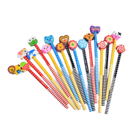 Crayons à dessin personnalisés Kawaii en bois de tilleul, mine noire HB, avec gomme intégrée, motif hexagonal, pour usage scolaire, emballés en vrac