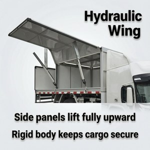 Camion fourgon à 10 roues 6x4 avec ailes relevables hydrauliques, fourgon à chargement latéral pour livraison express et distribution en entrepôt - Product Image 3