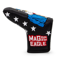 Housse de putter de golf Magic Eagle en PU brodé par le fabricant avec fermeture magnétique pour putter à lame