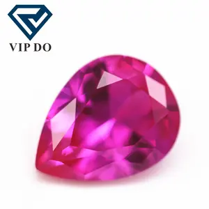 3*5-10*14mm faceted cut pear cut 3# ruby corundum loose gemstones pear shape synthetic 3# rose ruby corundum sapphire gemstones