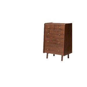 Commode à cinq tiroirs en bois de noyer noir d'Amérique du Nord, meuble de rangement pour chambre à coucher, 650x450x950mm - Product Image 5