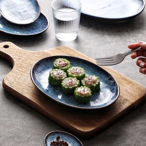 Creative <b>Ceramic</b> Kiln Transformation Blue <b>Ceramic</b> Cloth Patterned Western Style Steak <b>Plate</b> Charger Dining Dishes <b>Plates</b> - Product Image 3