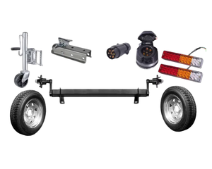 Kit complet de pièces et d'accessoires de <span class=keywords><strong>remorque</strong></span> 500KG assemblage de pièces de <span class=keywords><strong>remorque</strong></span> de charge utile avec coupleur de <span class=keywords><strong>roue</strong></span> jockey essieu <span class=keywords><strong>roue</strong></span> et lumière de douille de pneu - Product Image 3