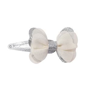 Barrettes à cheveux en tissu à motif de dessin animé avec nœud scintillant pour filles, cadeau de fête pour enfants, accessoires pour cheveux - Product Image 4